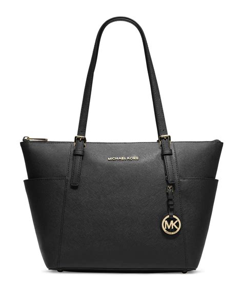 black michael kors bag jet set|Michael Kors jet set saffiano.